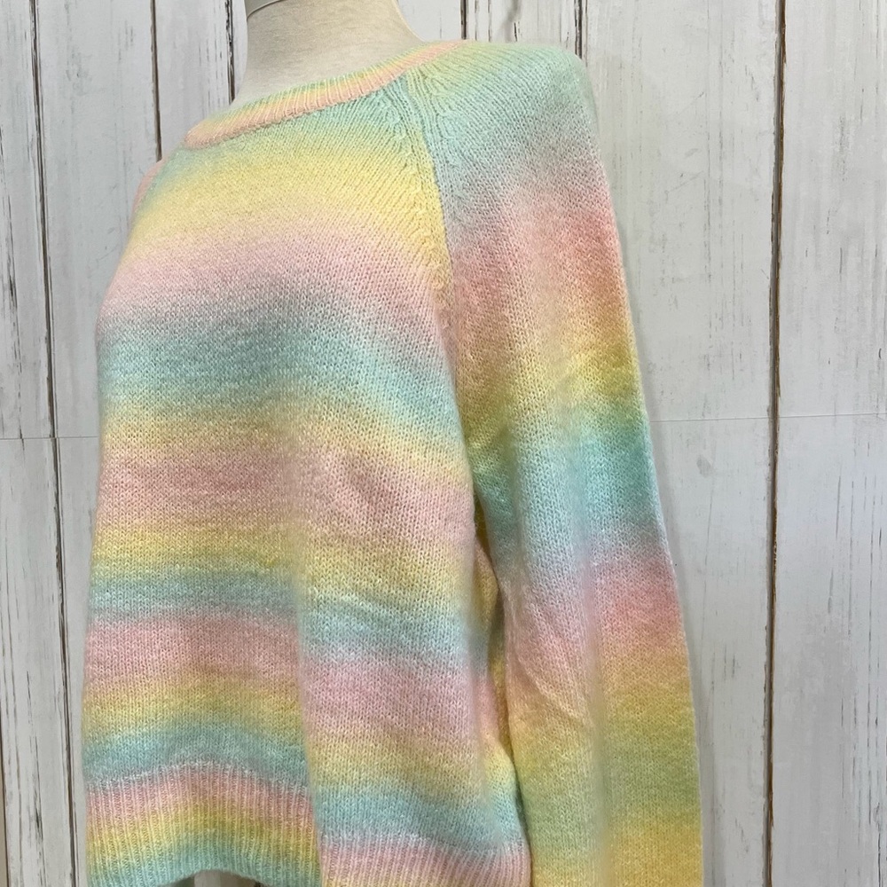 NWT BB Dakota Steve Madden Ombré Pastels Crew Sweater, Size Juniors XL